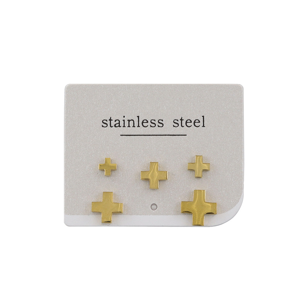 ピアス ステンレス クロス 5個セット ステンレスポスト スタッドピアス