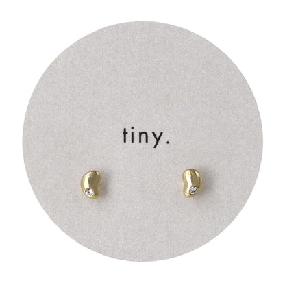 ピアス tiny. ニッケルフリー メタル ビーンズ そら豆 ストーン 小粒 スタッドピアス