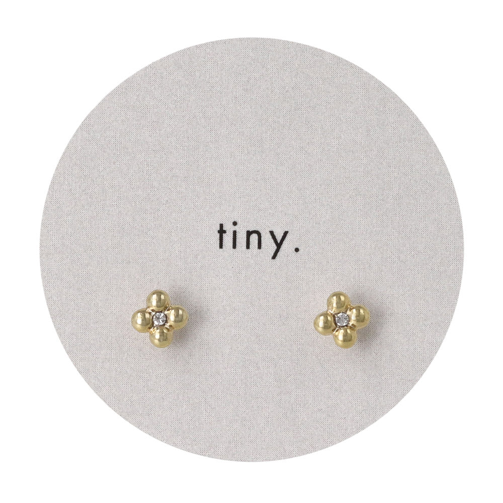 ピアス tiny. ニッケルフリー メタル フラワー 花 ストーン 小粒 スタッドピアス