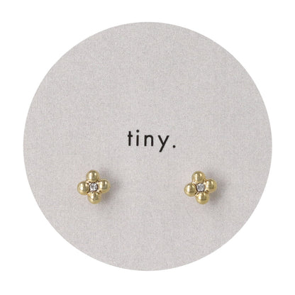 ピアス tiny. ニッケルフリー メタル フラワー 花 ストーン 小粒 スタッドピアス