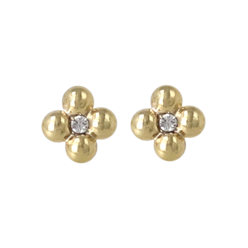 ピアス tiny. ニッケルフリー メタル フラワー 花 ストーン 小粒 スタッドピアス