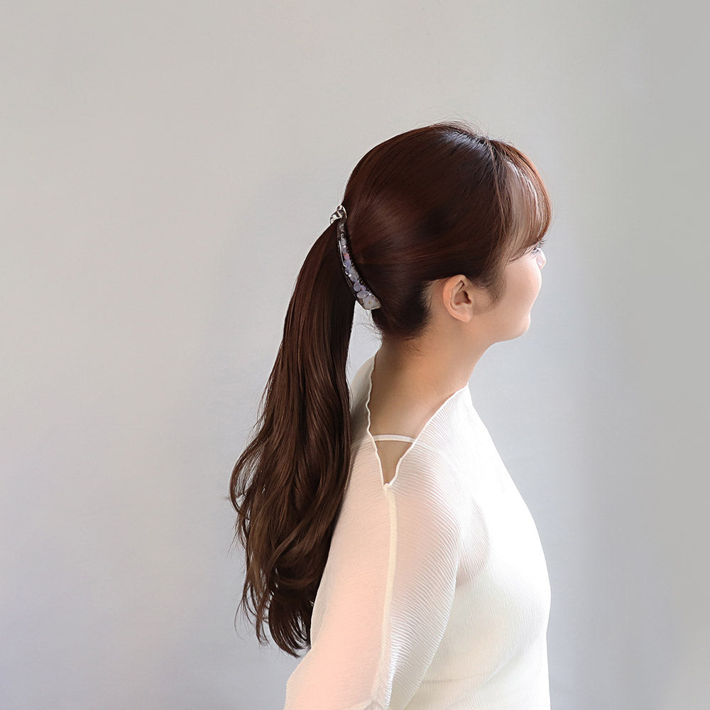 バナナクリップ Jewel epo ドライフラワー 花 ミニ パール クリア カラー スリム ヘアクリップ