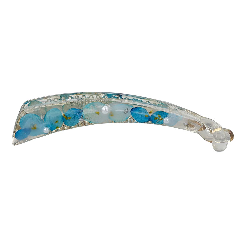 バナナクリップ Jewel epo ドライフラワー 花 ミニ パール クリア カラー スリム ヘアクリップ