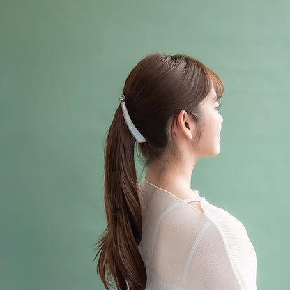 バナナクリップ Jewel epo ハーフ マーブル カラー クリア スリム ヘアクリップ