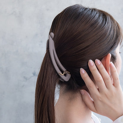 バナナクリップ ヘアクリップ メタル ウェーブ ライン カーブ くすみカラー