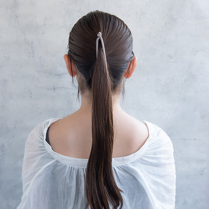 バナナクリップ ヘアクリップ メタル ウェーブ ライン カーブ くすみカラー