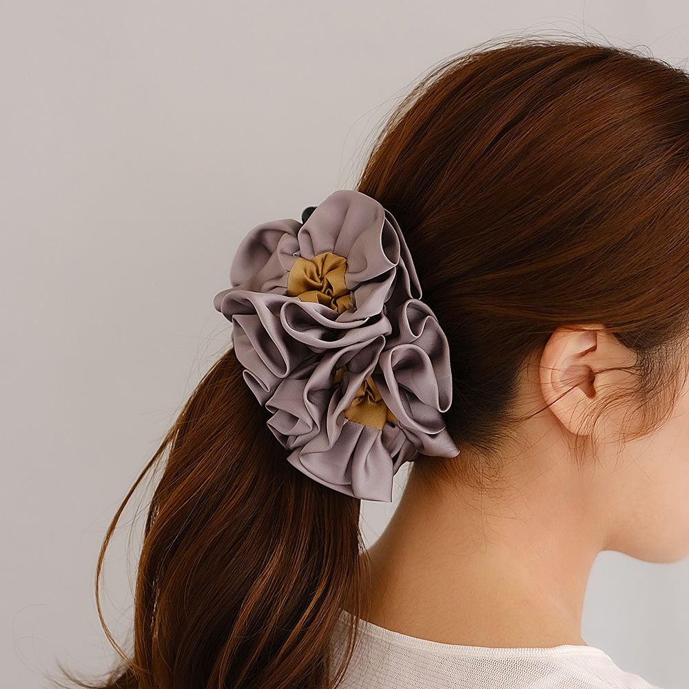 バナナクリップ ヘアクリップ バイカラー フリル ボリューム – OSEWAYA