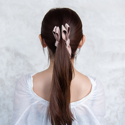 バナナクリップ ヘアクリップ リボン ベーシックカラー ビッグ バンスクリップ