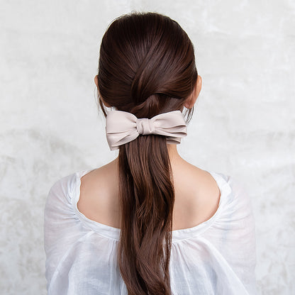 バナナクリップ ヘアクリップ リボン ベーシックカラー ビッグ バンスクリップ