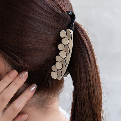 バナナクリップ ヘアクリップ 立体 フラワー ストーン バイカラー