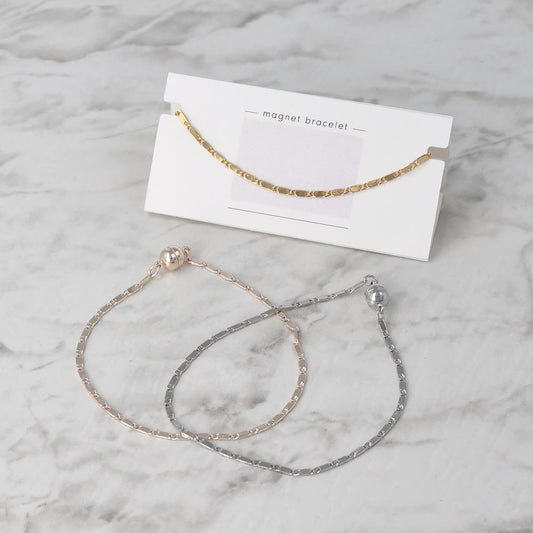 ブレスレット ニッケルフリー メタル オーバル フラット チェーン マグネットブレスレット