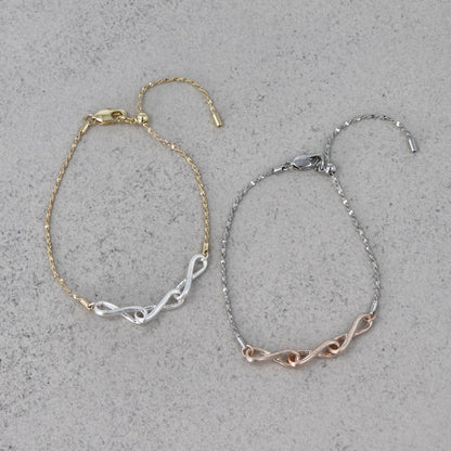 ブレスレット Combination Metal  ニッケルフリー メタル トリプル ∞ インフィニティー クロス スライドボール S字 ツイストチェーン チェーンブレスレット