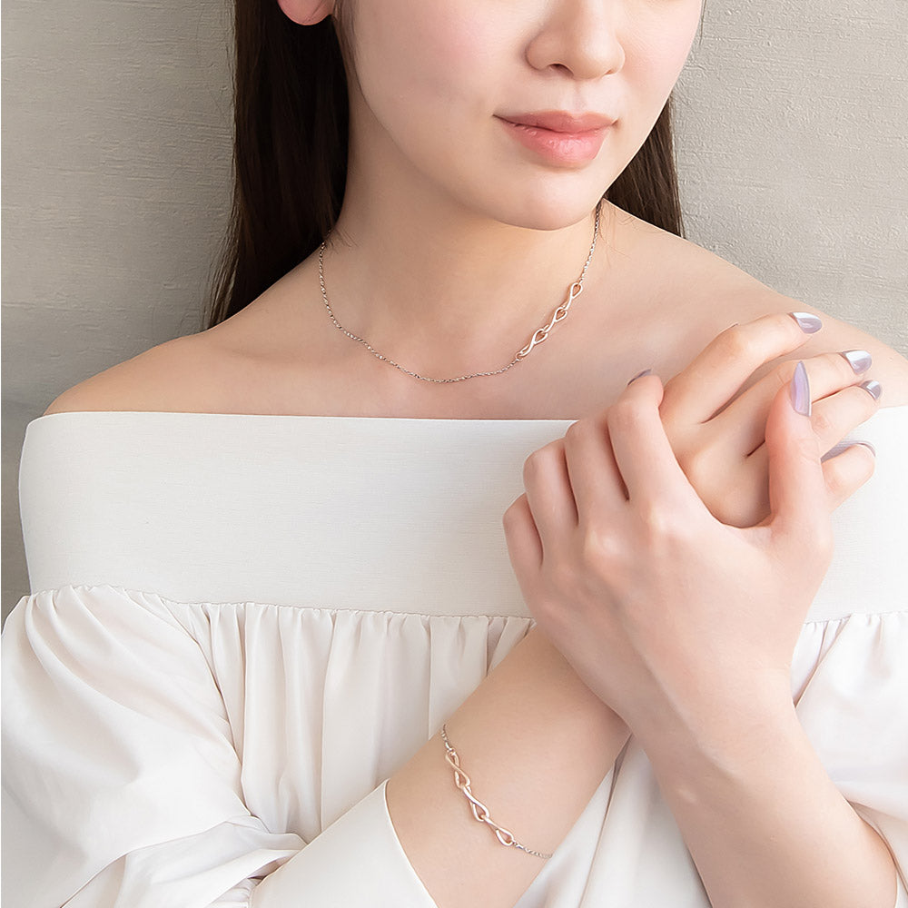 ブレスレット Combination Metal  ニッケルフリー メタル トリプル ∞ インフィニティー クロス スライドボール S字 ツイストチェーン チェーンブレスレット