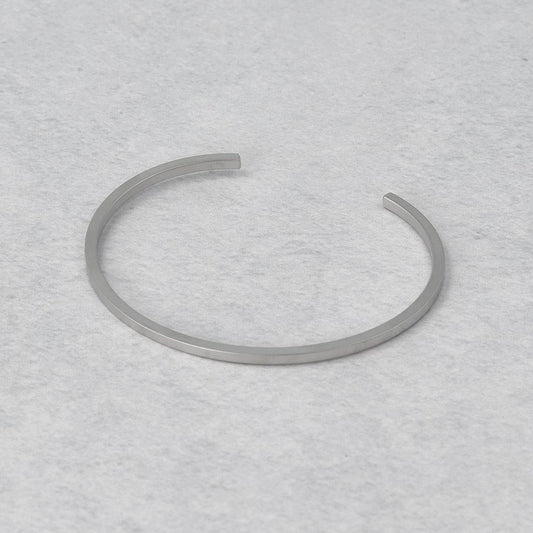 ブレスレット ニッケルフリー sable silver メタル フラット スリム ライン ハーフバングル