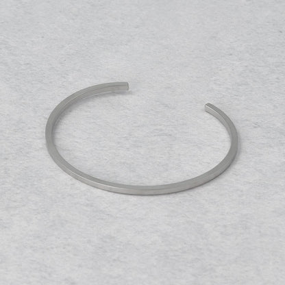 ブレスレット ニッケルフリー sable silver メタル フラット スリム ライン ハーフバングル