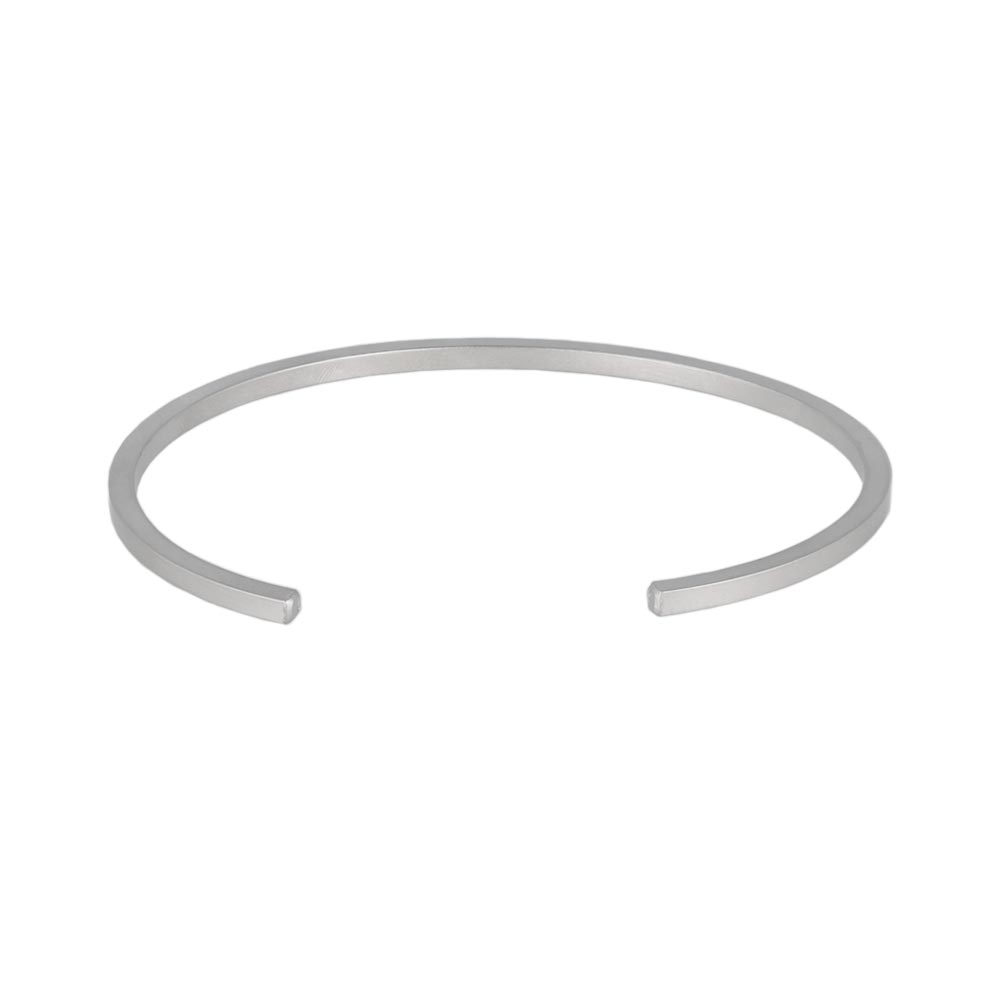 ブレスレット ニッケルフリー sable silver メタル フラット スリム ライン ハーフバングル