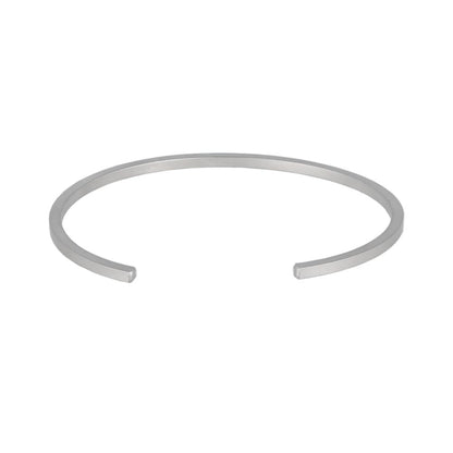 ブレスレット ニッケルフリー sable silver メタル フラット スリム ライン ハーフバングル