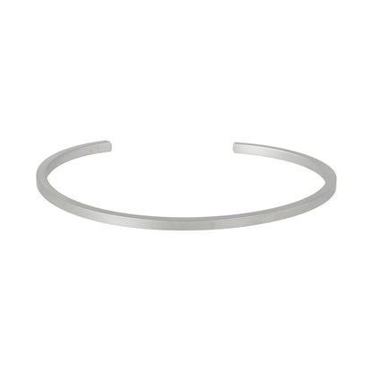 ブレスレット ニッケルフリー sable silver メタル フラット スリム ライン ハーフバングル