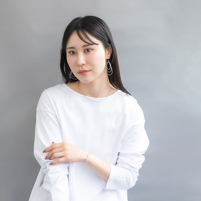ブレスレット ニッケルフリー sable silver メタル センター ツイスト スリム ライン ハーフバングル