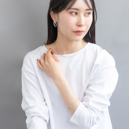 ブレスレット ニッケルフリー sable silver メタル センター ツイスト スリム ライン ハーフバングル