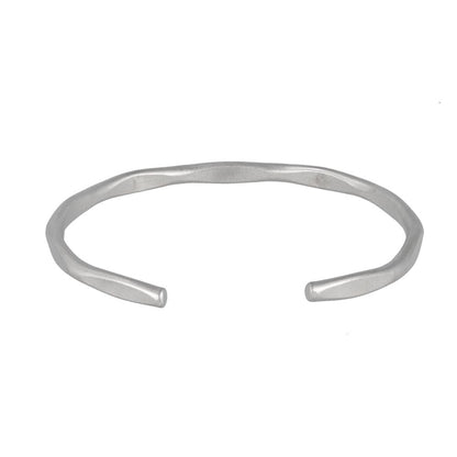 ブレスレット ニッケルフリー sable silver メタル フラット カット ライン スリム ハーフバングル