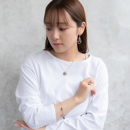 ブレスレット yura ニッケルフリー メタル ハート クロス バラ オーバル チェーンブレスレット