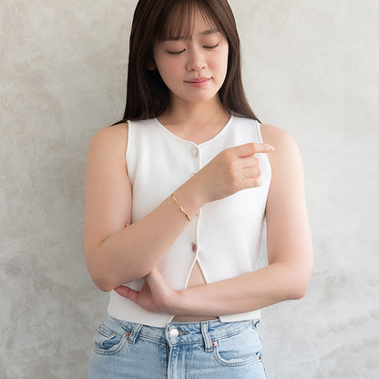 ブレスレット ニッケルフリー メタル ツイスト スリム ハーフバングル