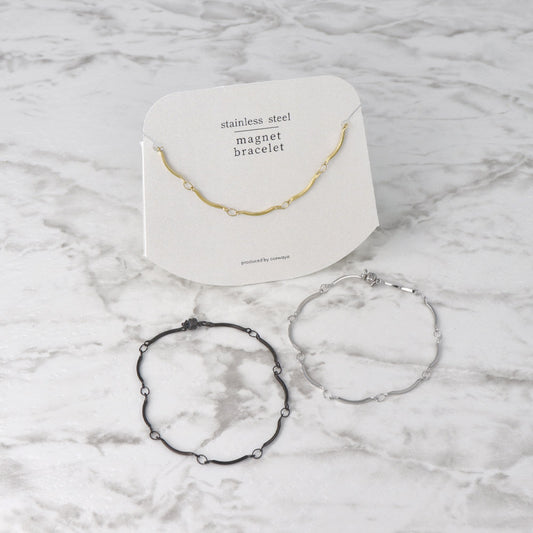 ブレスレット ステンレス ウェーブ チェーン マグネットブレスレット