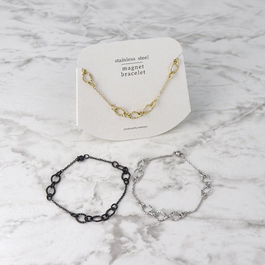 ブレスレット ステンレス テクスチャー デザイン チェーン マグネットブレスレット