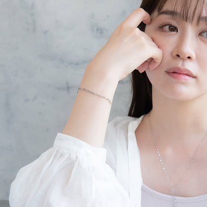 ブレスレット ステンレス 2連風 ペタルチェーン マグネットブレスレット