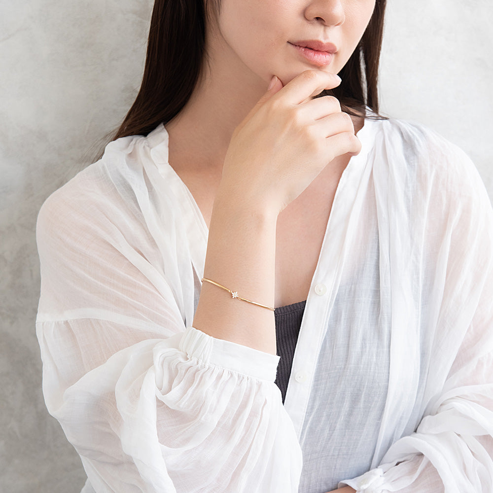 ブレスレット ニッケルフリー メタル キュービックジルコニア ロンバス アーチ マグネットブレスレット