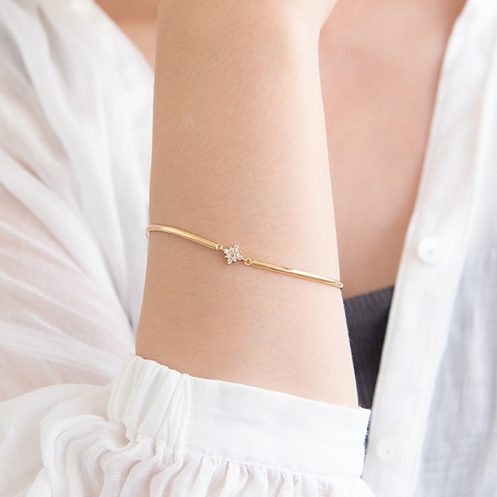 ブレスレット ニッケルフリー メタル キュービックジルコニア ロンバス アーチ マグネットブレスレット