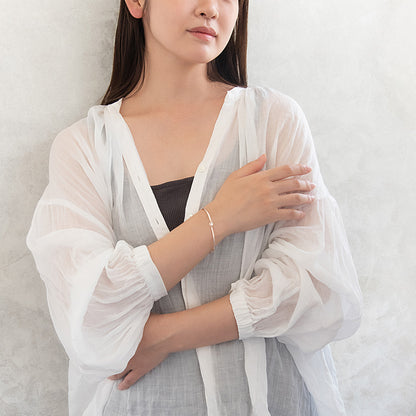 ブレスレット ニッケルフリー メタル キュービックジルコニア トライアングル ライン アーチ マグネットブレスレット