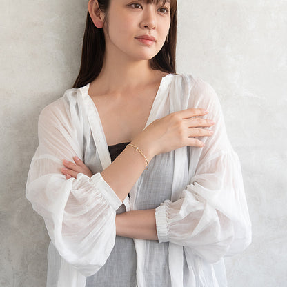 ブレスレット ニッケルフリー メタル キュービックジルコニア ダブル 下がり アーチ マグネットブレスレット