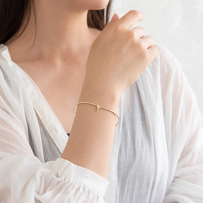 ブレスレット ニッケルフリー メタル キュービックジルコニア ハート 下がり アーチ マグネットブレスレット