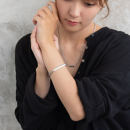 ブレスレット Awesome ニッケルフリー メタル カーブ プレート 中折れ式クラスプ チェーンブレスレット