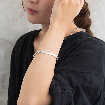 ブレスレット Awesome ニッケルフリー メタル カーブ プレート 中折れ式クラスプ チェーンブレスレット