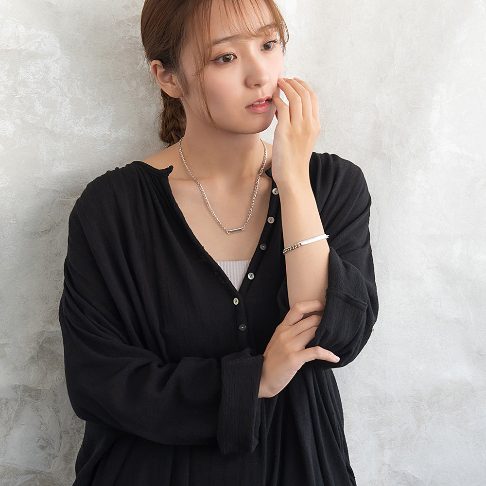 ブレスレット Awesome ニッケルフリー メタル カーブ プレート 中折れ式クラスプ チェーンブレスレット