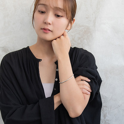 ブレスレット Awesome ニッケルフリー メタル ハーフ カーブ ライン ステック 中折れ式クラスプ チェーンブレスレット