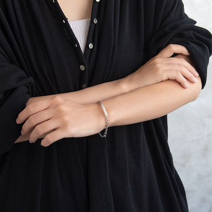 ブレスレット Awesome ニッケルフリー メタル ハーフ カーブ ライン ステック 中折れ式クラスプ チェーンブレスレット