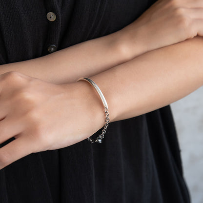 ブレスレット Awesome ニッケルフリー メタル ハーフ カーブ ライン ステック 中折れ式クラスプ チェーンブレスレット