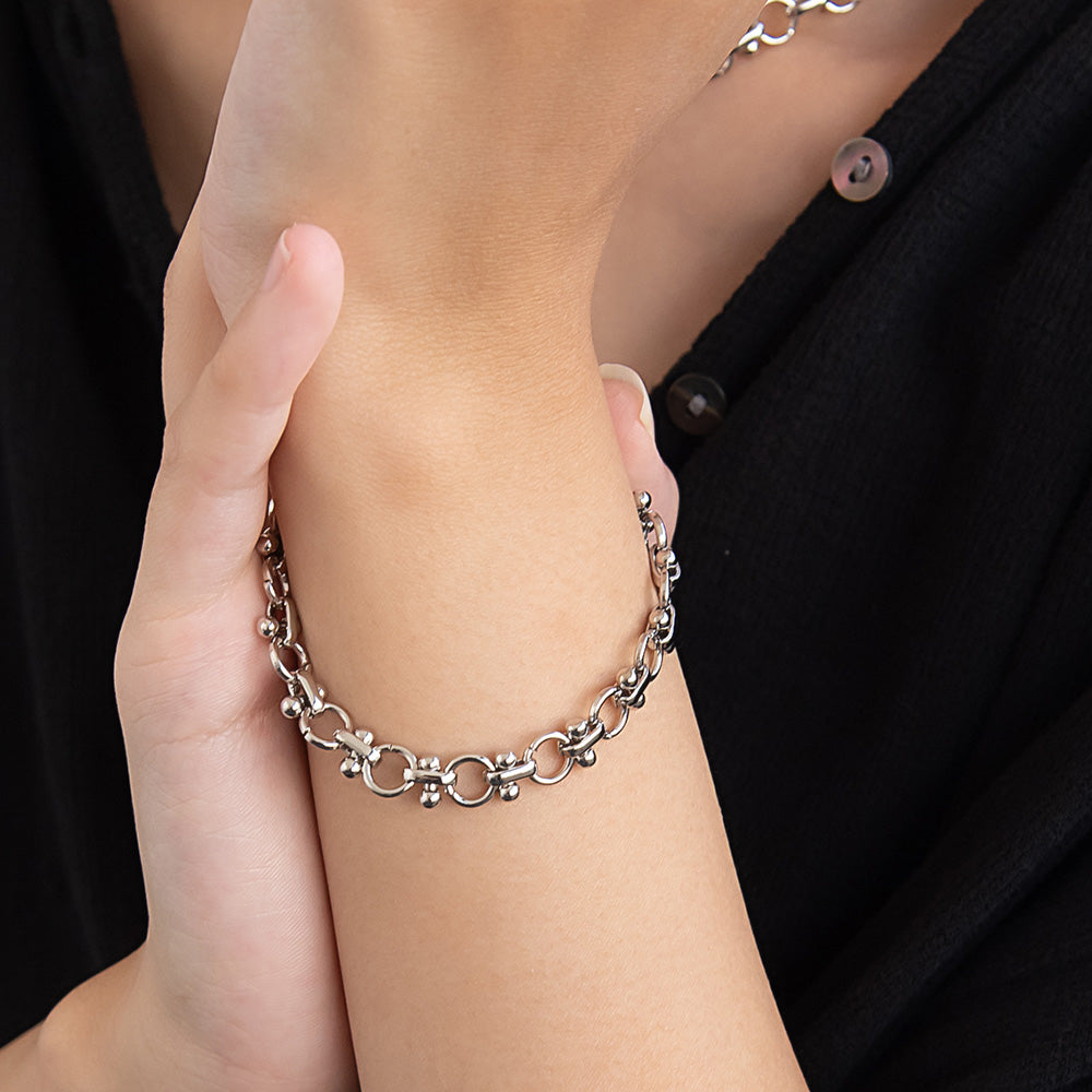 ブレスレット Awesome ニッケルフリー メタル サークル ボール チェーンブレスレット