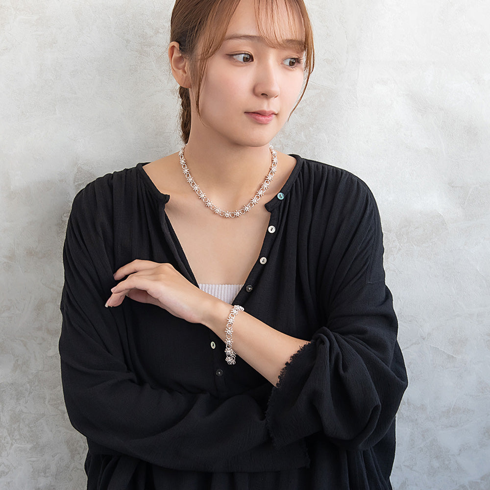 ブレスレット Awesome ニッケルフリー メタル サークル フラワー チェーンブレスレット