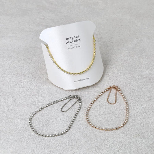 ブレスレット ニッケルフリー メタル ストーン 連爪 チェーン マグネットブレスレット