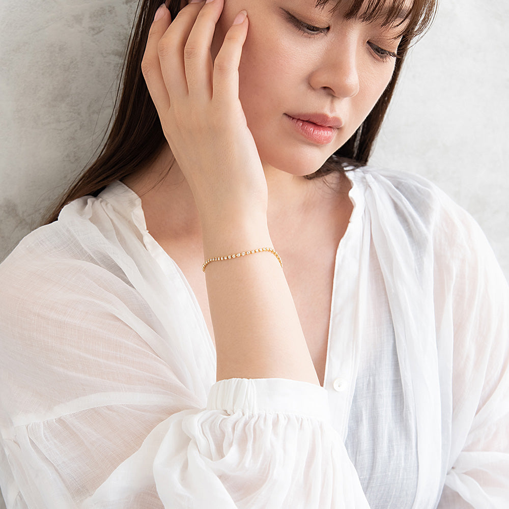 ブレスレット ニッケルフリー メタル ストーン 連爪 チェーン マグネットブレスレット