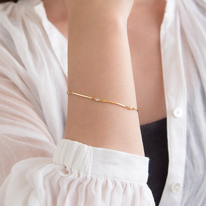 ブレスレット ニッケルフリー メタル カーブ ライン ストーン ドットチェーン マグネットブレスレット