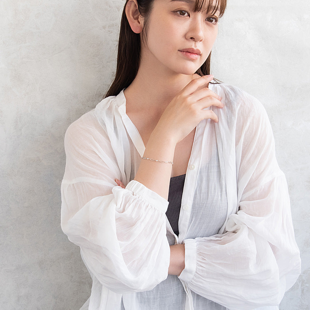 ブレスレット ニッケルフリー メタル アーモンド ストーン ドット