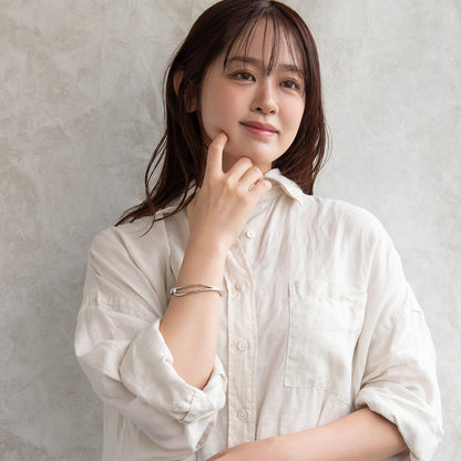 ブレスレット ニッケルフリー メタル ウェーブ マグネットバングル