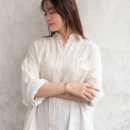 ブレスレット ニッケルフリー メタル ウェーブ マグネットバングル