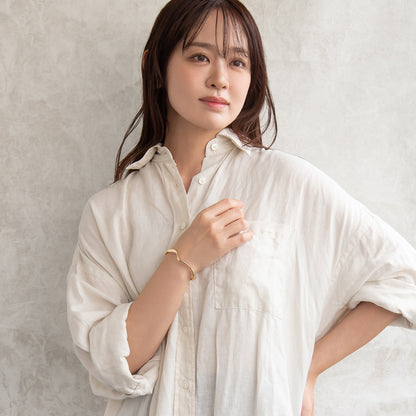 ブレスレット ニッケルフリー メタル ウェーブ マグネットバングル